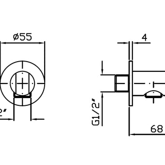 HELM WALL MOUNTED SHOWER SUPPORT & HOSE CONNECTION