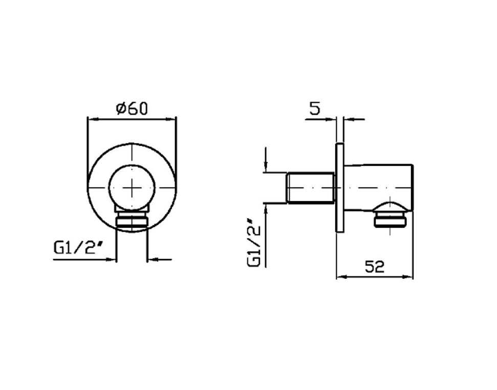 ZUCCHETTI ROUND WALL ELBOW