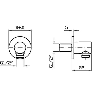 ZUCCHETTI ROUND WALL ELBOW
