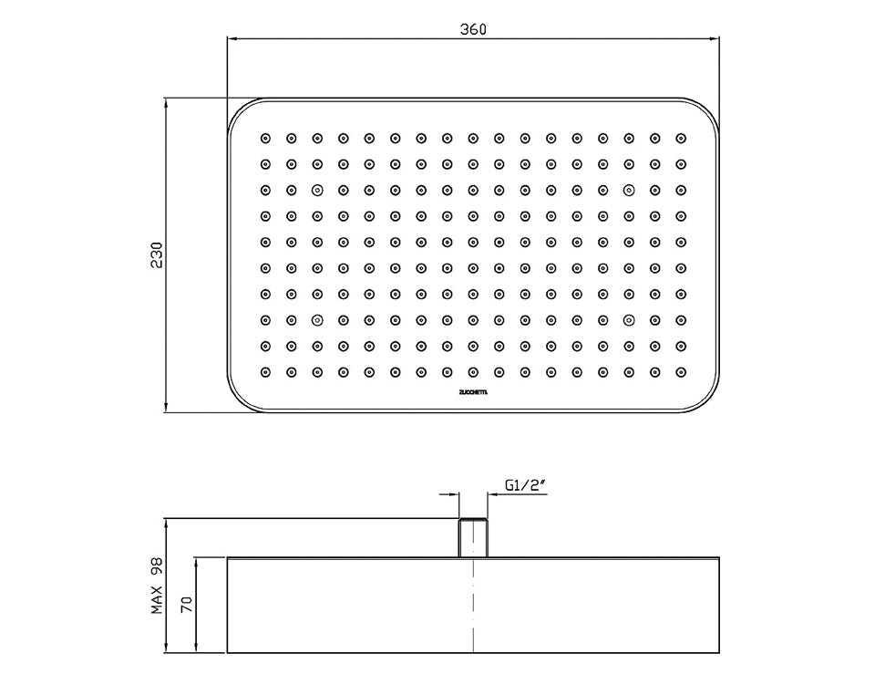 ZUCCHETTI SHOWER HEAD 360X230MM
