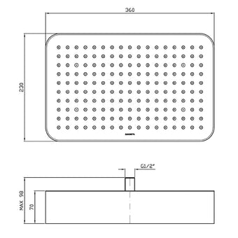 ZUCCHETTI SHOWER HEAD 360X230MM
