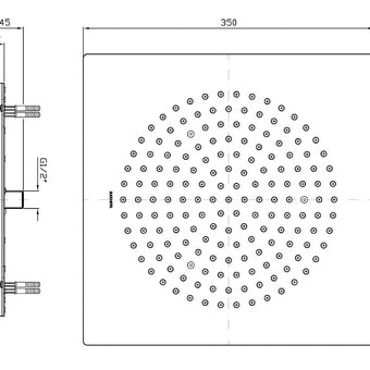 ZUCCHETTI SHOWER HEAD 350MM CHROME