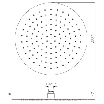 HELM SHOWER HEAD 320MM
