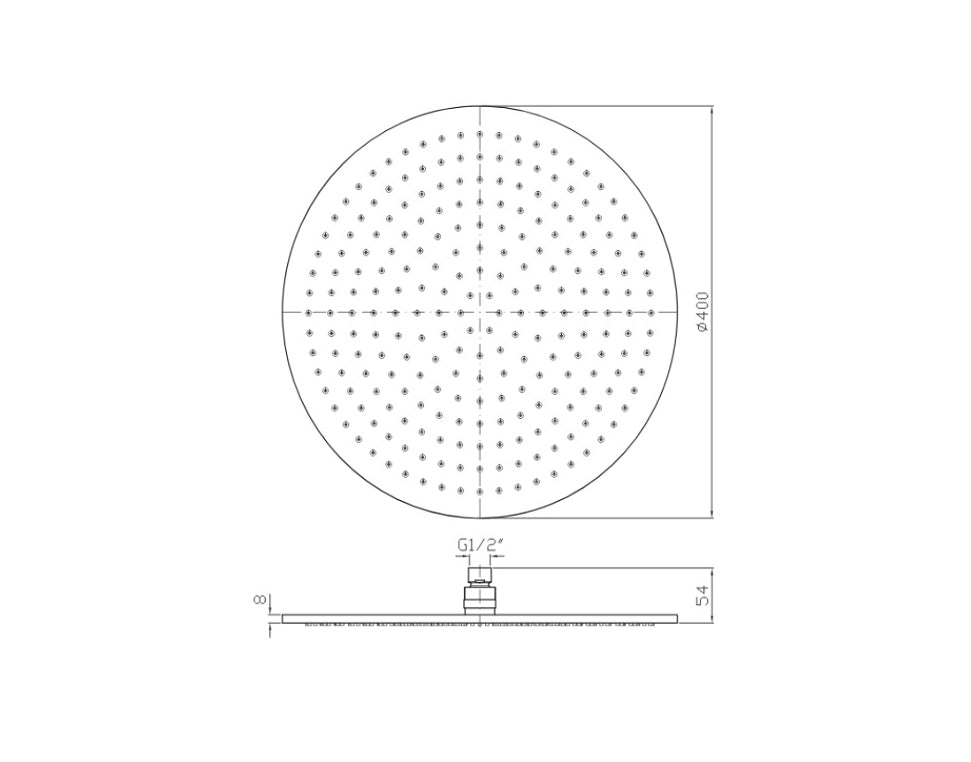 ZUCCHETTI SHOWER HEAD ROUND 400MM