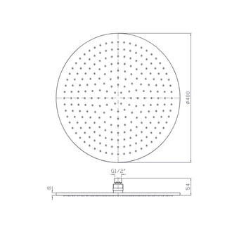 ZUCCHETTI SHOWER HEAD ROUND 400MM