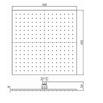 ZUCCHETTI SQUARE SHOWER HEAD 400MM