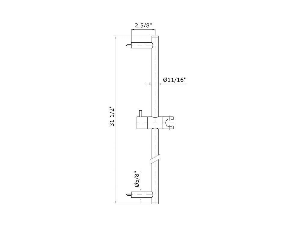 ZUCCHETTI SLIDE RAIL WITH ADJUSTABLE BRACKET