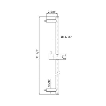 ZUCCHETTI SLIDE RAIL WITH ADJUSTABLE BRACKET