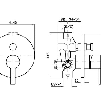 GILL SHOWER DIVERTER MIXER