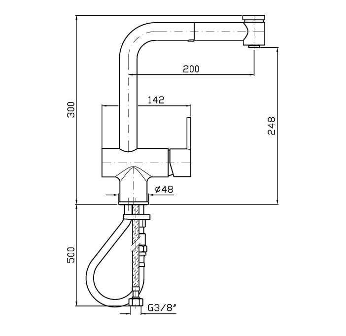 GILL KITCHEN MIXER W POS & JETS
