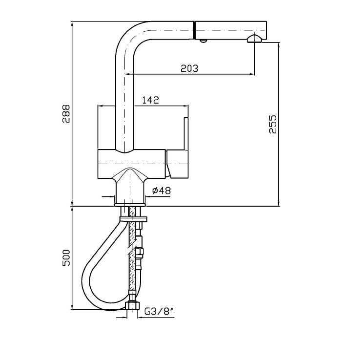 GILL KITCHEN MIXER WITH PULL OUT SPRAY
