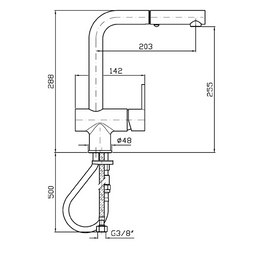 GILL KITCHEN MIXER WITH PULL OUT SPRAY
