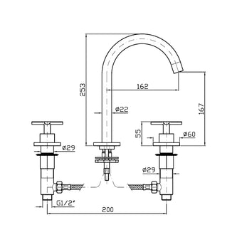 GILL 3TH GOOSE NECK BASIN MIXER