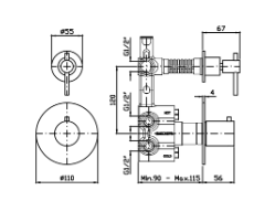 HELM THERMOSTATIC SHOWER MIXER 1 STOP VALVE