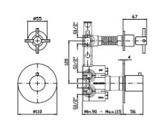 HELM THERMOSTATIC SHOWER MIXER 1 STOP VALVE