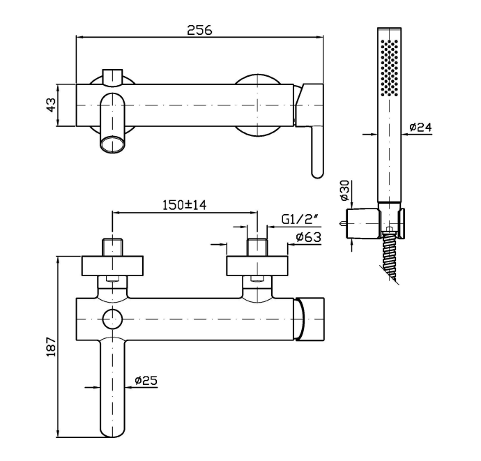 ISY22 SINGLE LEVER BATH/SHOWER MIXER