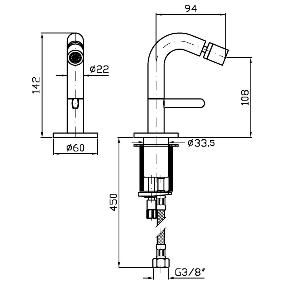 ISY22 BIDET MIXER