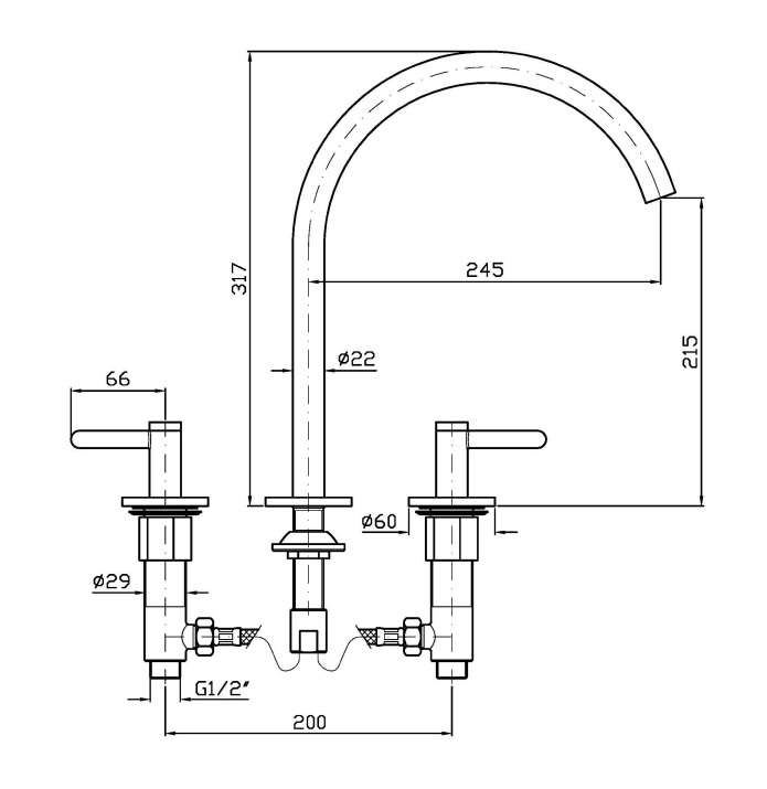 ISY22 3TH EXTENDED HEIGHT BASIN MIXER