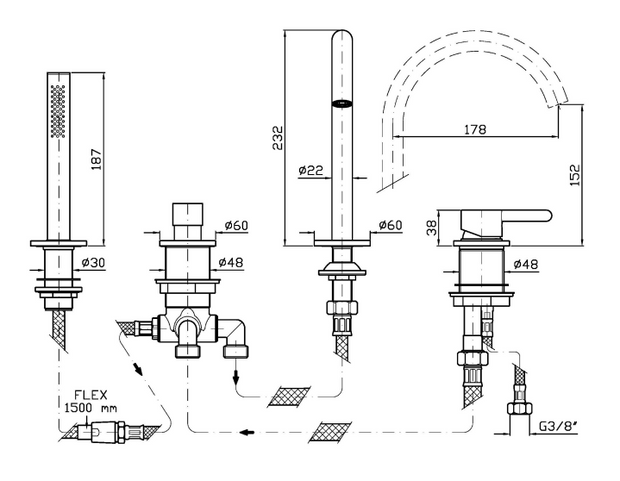 ISY22 4TH BATH MIXER