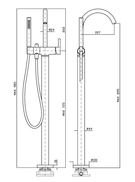 ISY22 FREESTANDING BATH COLUMN