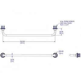 STYLE MODERNE TOWEL RAIL 610MM