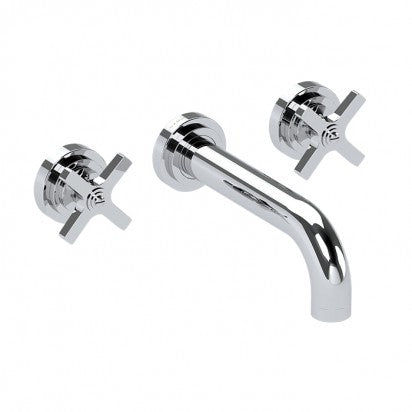 LANDMARK PURE 3TH WALL BASIN MIXER 210MM CROSS HANDLE