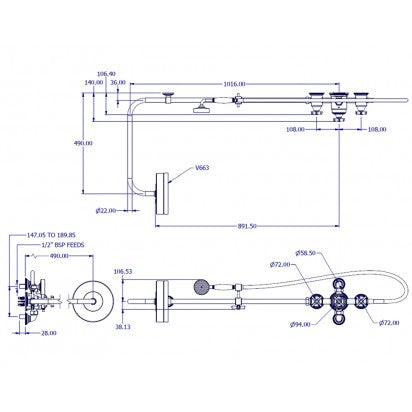 STYLE MODERNE 2 X STOP THERMOSTATIC COLUMN SHOWER