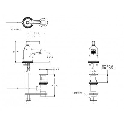 STYLE MODERNE 1TH BIDET MIXER