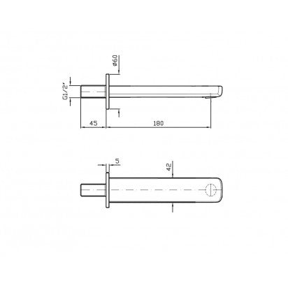BRIM WALL SPOUT 180MM