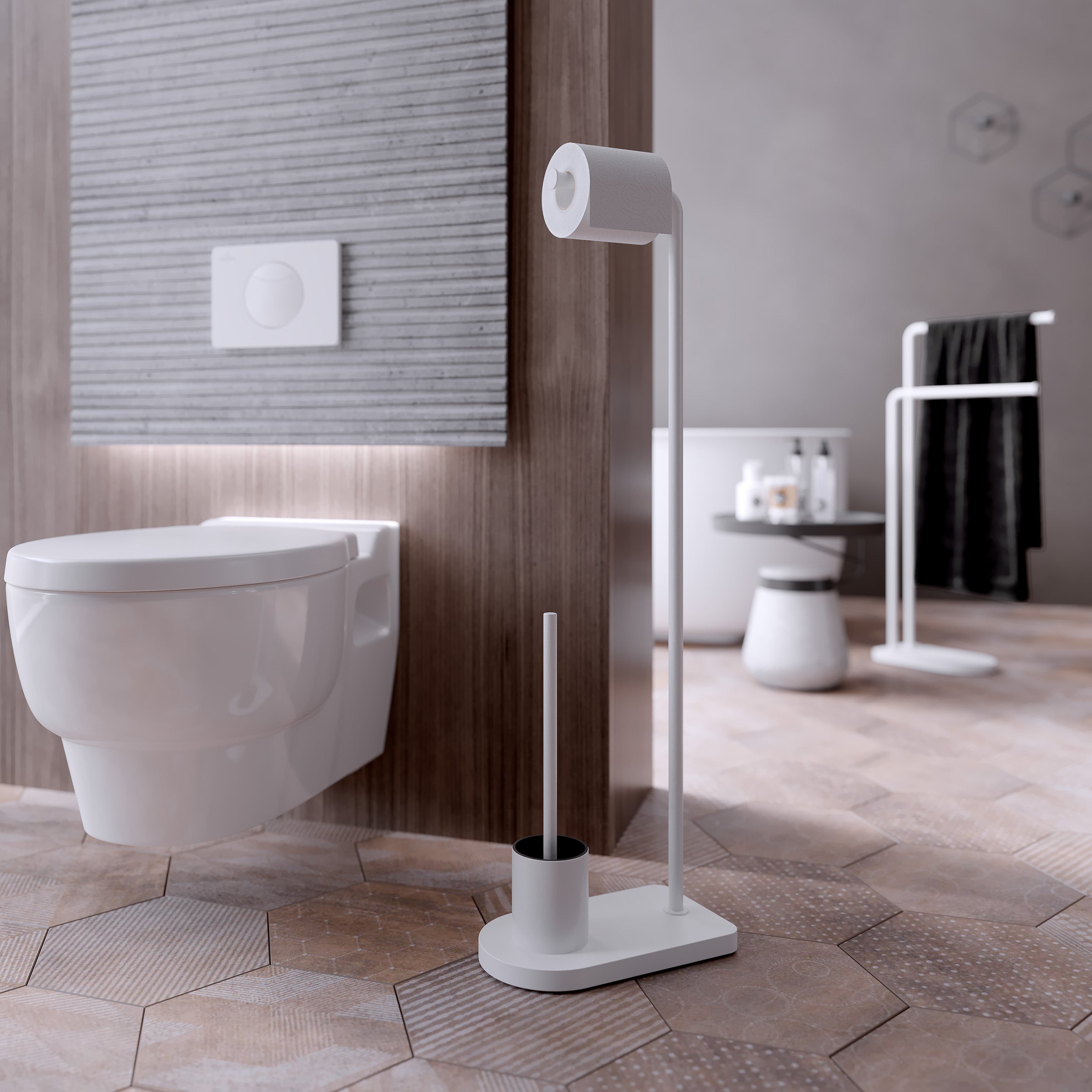 NOMAD STANDING WC ROLL-BRUSH SET