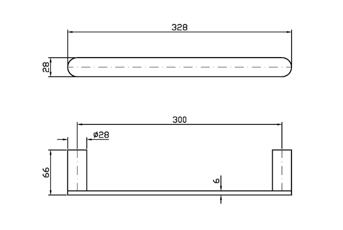 ISY22 TOWEL RAIL 300MM