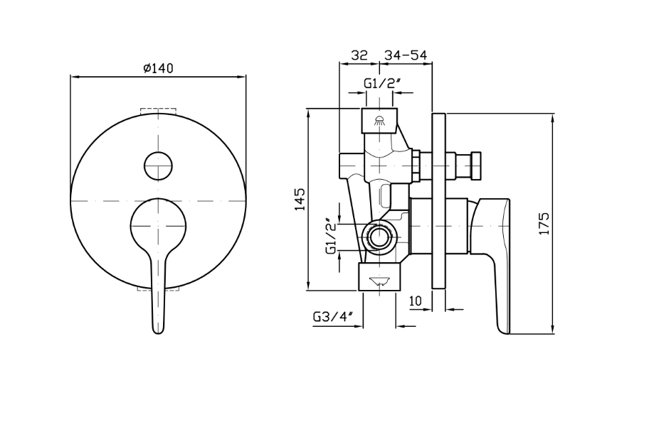 MEDAMEDA SHOWER DIVERTER MIXER