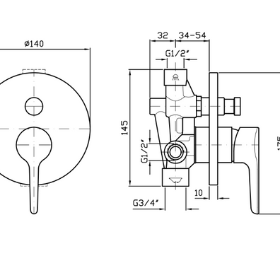 MEDAMEDA SHOWER DIVERTER MIXER
