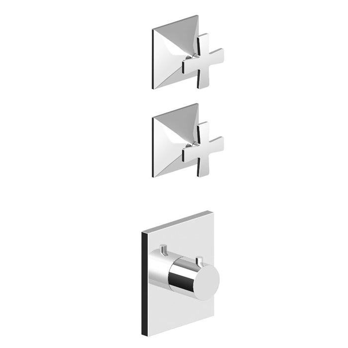 BELLAGIO CROSS TOP THERMOSTATIC MIXER LEVER 2 X STOP TAP TRIMSET