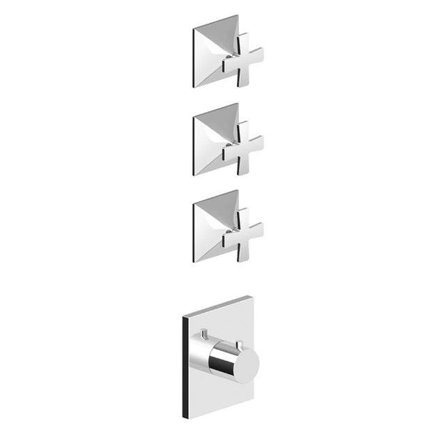 BELLAGIO CROSS TOP THERMOSTATIC MIXER LEVER 3 X STOP TAP TRIMSET